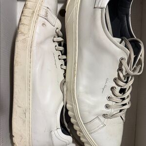 Men's White Leather Low-Top Sneakers